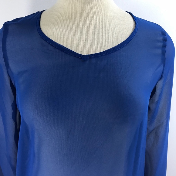 The Limited Deep Blue Sheer Button Cuffed Shirt - Picture 2 of 8